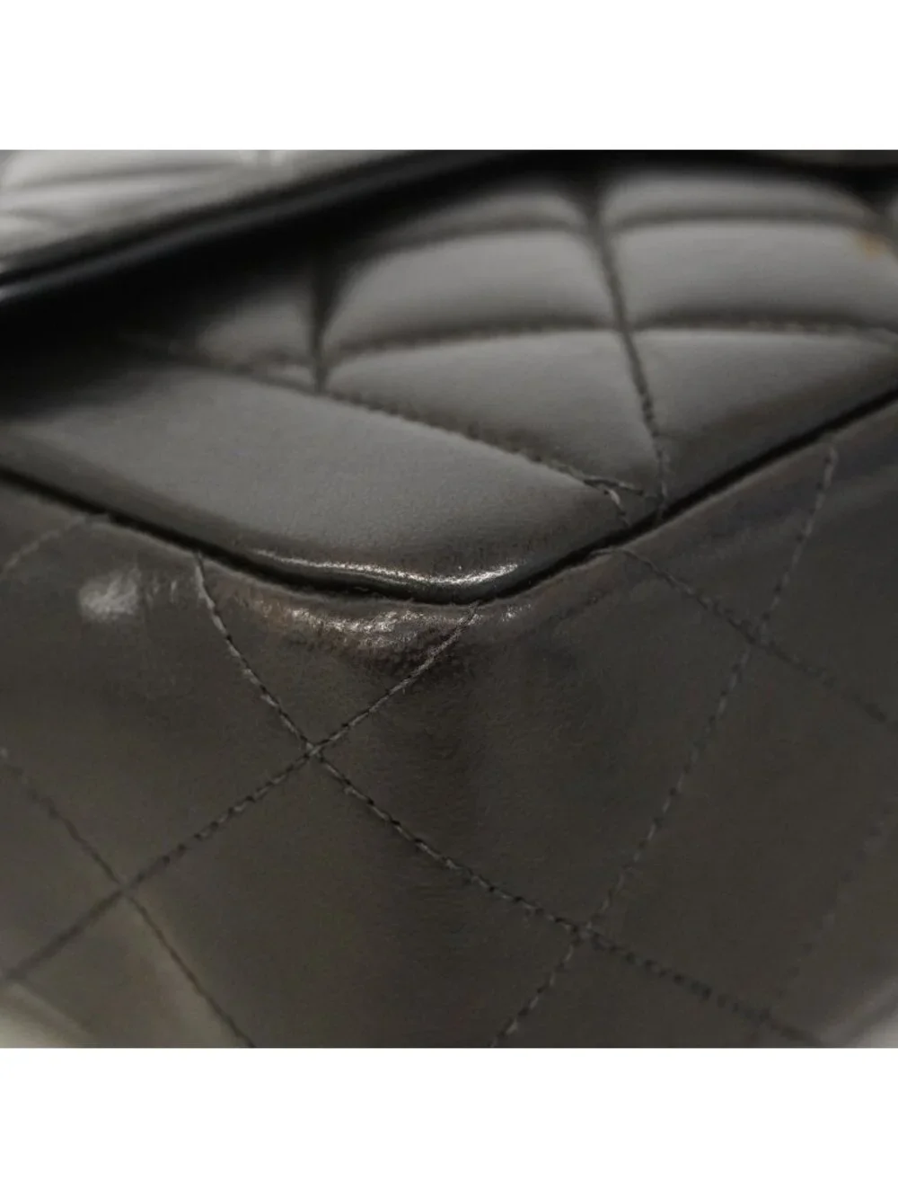 Chanel Shoulder Bag Quilted Lambskin Black Gold